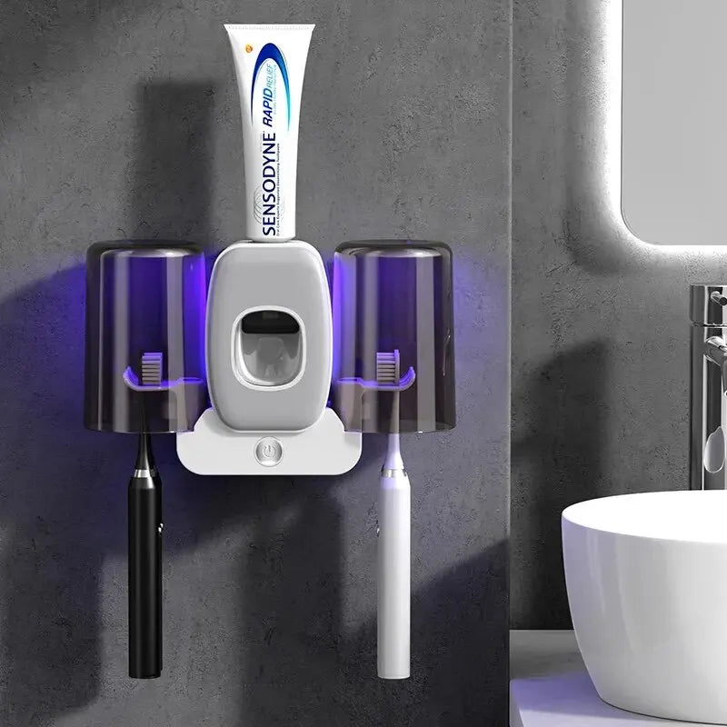 Porte-brosse à dents UV connecté — Stérilisation sans perçage, montage mural