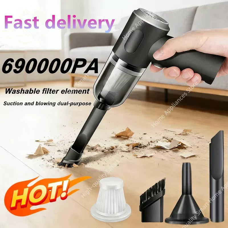 High-Power Cordless Vacuum Cleaner 120W Wet & Dry 2h Charge