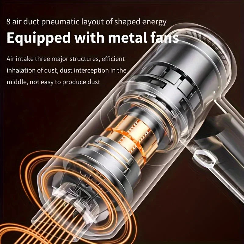 High-Power Cordless Vacuum Cleaner 120W Wet & Dry 2h Charge
