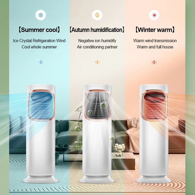 Climatiseur portable 3-en-1 avec chaleur A year-round climate solution in one portable device. Cool in summer, heat in winter, and humidify all year long — no installation required. 3-in-1: air cooler, heater, and humidifierWorks in all seasons — cooling and heating modesPortable and lightweight — move it room to roomNo installation needed — plug and useQuiet operation suitable for home and office One device for every season. Comfort all year round.