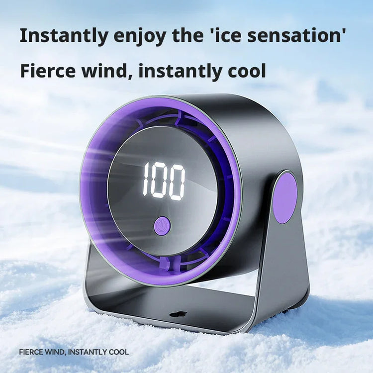 Ventilateur de bureau turbo silencieux affichant une puissance d&